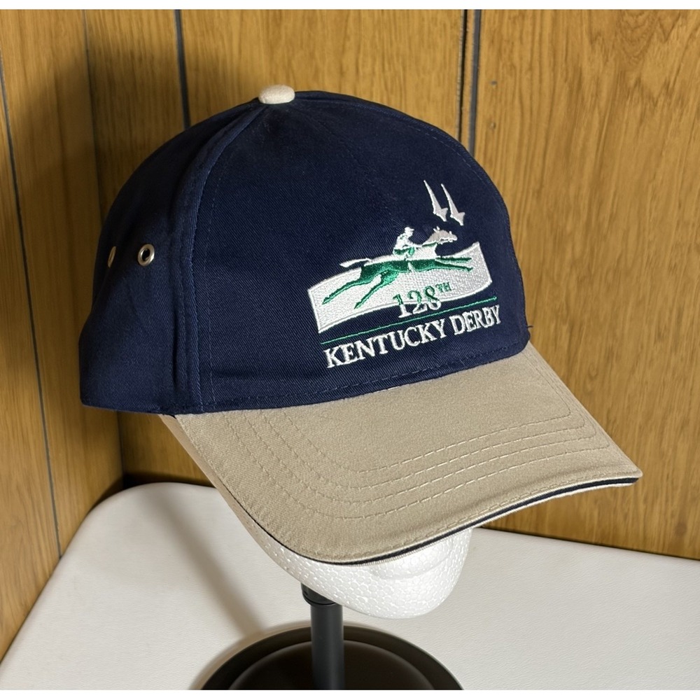 *NEW* Vintage‎ 2002 128th Kentucky Derby Embroidered Hat Cap Navy Adjustable Y2k